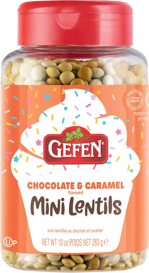 Gefen Chocolate Caramel Candy Coated Chocolate Lentils, 10oz | Mini Chocolate Lentils