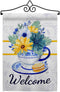 Breeze Decor Floral Afternoon Tea Bouquet Garden Flag Set Wall Hanger Spring Sunflower Tulip
