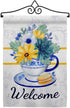 Breeze Decor Floral Afternoon Tea Bouquet Garden Flag Set Wall Hanger Spring Sunflower Tulip