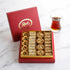 Petek Baklava Sweets Box with Walnut and Pistachio Turkish Kadayif Dessert Gift