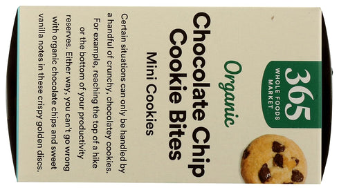 365 6.3 by Whole Foods Market, Organic Chocolate Chip Cookie Bites, Ounce