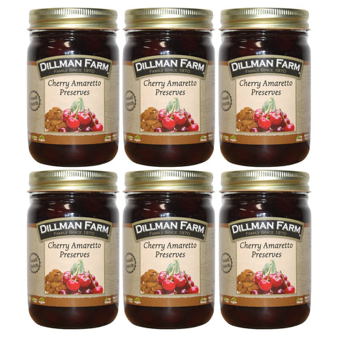 Dillman Farm Cherry Amaretto Preserves - Gluten-Free, Non-GMO, Corn Syrup Free, Preservative
