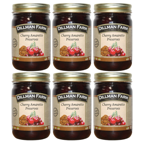 Dillman Farm Cherry Amaretto Preserves - Gluten-Free, Non-GMO, Corn Syrup Free, Preservative