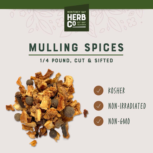 Monterey Bay Herb Co. Mulling Spices | Used to Flavor Tea, Fruit Juices & Wine | 1/4lb bag