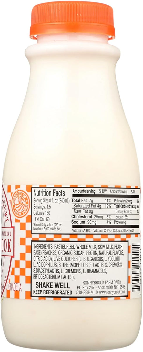 RONNY BROOK 12 RONNYBROOK FARM DAIRY Peach Drinkable Yogurt, FZ