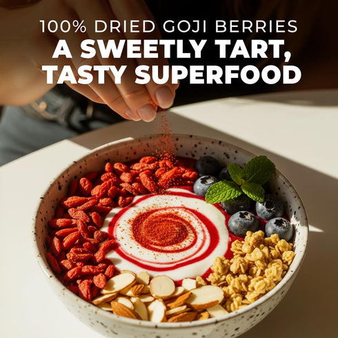 1.1lb (17.64 Oz) 100% Gya Tea Co Goji Powder - USDA Organic Vegan Berries - Ideal for Healthy Smoothies, Tea, Baking