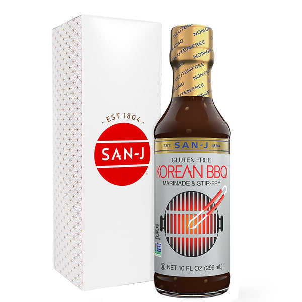 San-J Gluten Free Korean BBQ Sauce, Bold Savory Sauce for Cooking, 10 oz Bottle