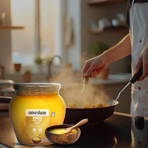 A2 500ML Anveshan Gir Cow Ghee | Grass-Fed | Pasture-Raised | Gut Friendly | Keto Friendly | High Smoke Point |