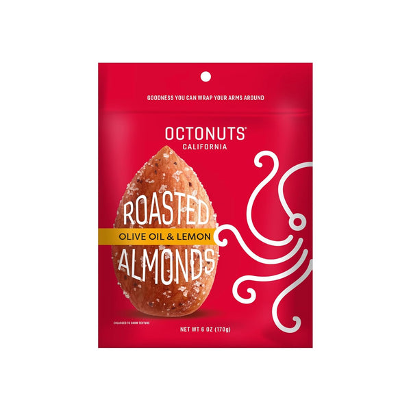 Octonuts Olive Oil & Lemon Roasted Almonds (6oz) Plant Based Protein Snack