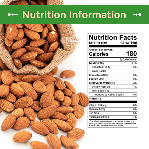 2Lb Sincerely Nuts Roasted Whole Unsalted Almonds No Shell - Bag - Incredibly Tasty - Sealed for Freshness - Healthy