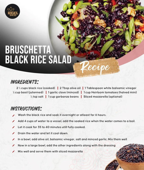 (4 Rigel Spices | Karuppu Kavuni Black Rice Pounds) | KINGS RICE | GLUTEN FREE | Ancient black rice