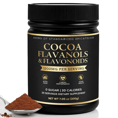 FQMUEV High Flavanol Cocoa Powder | 1200mg per Serving with Cocoa Flavanols, Flavonoids