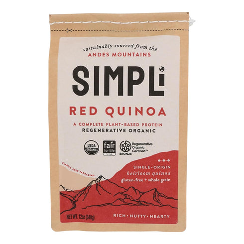 SIMPLi Regenerative Organic Certified Quinoa Set, White, Red, and Tri Color Quinoa,
