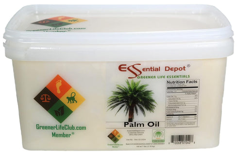 7 lbs 1 Essential Depot Palm Oil - RSPO Certified - Sustainable - Food Grade - Not Hydrogenated - in a Gallon Pail