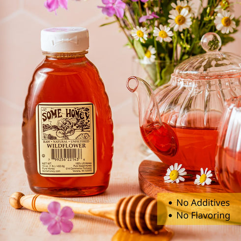 Some Honey 100% 16 oz Raw & Unfiltered Wildflower Honey Pure U.S. Honey USDA Grade A All-Natural