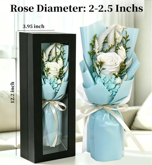 Preserved Flowers Bouquet,Flowers For Delivery,White Rose Bouquets,Birthday Flowers Gifts For Women Mom Grandma Wife