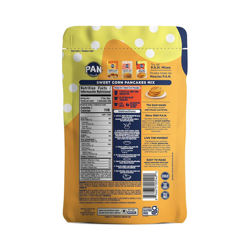 1 lb (Pack 6) P.A.N Sweet Corn Pancakes Mix Gluten Free Easy to Prepare