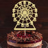 Golden Paper Ferris Wheel Cake Decoration for Birthday Celebrations for Boys and Girls
