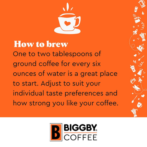 100% 2lb BIGGBY Best Ground Coffee, Farm-Direct, Bag, Medium Roast