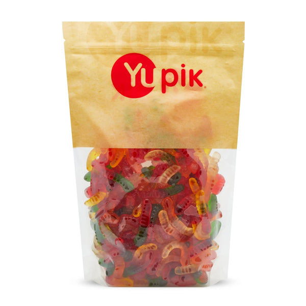 Yupik Mini Gummy Worms, 2.2 lb (35.2 oz), Gluten-Free, Dual-Colored, Fruity Flavors,