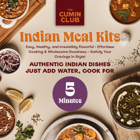 Pack 5 5 The Cumin Club Variety | Authentic Indian Meals | Ready in Minutes, Just Add Water | All-Natural, No