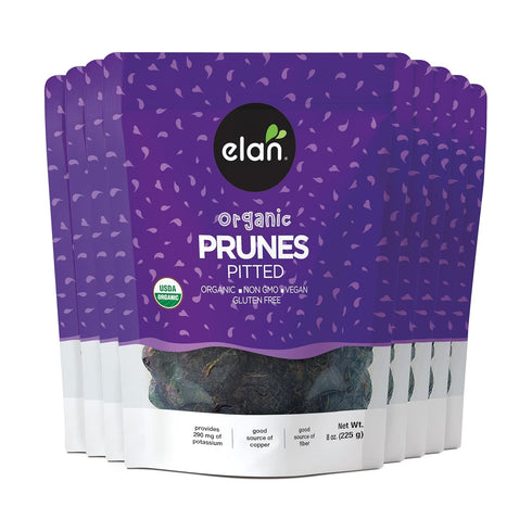 Elan Organic Pitted Prunes, Natural Dried Fruit, No Sugar Added, Sulphite-free, Non-GMO,