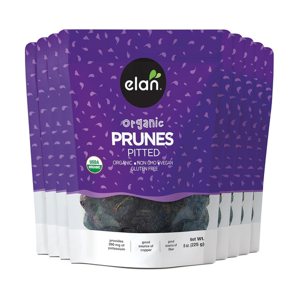 Elan Organic Pitted Prunes, Natural Dried Fruit, No Sugar Added, Sulphite-free, Non-GMO,