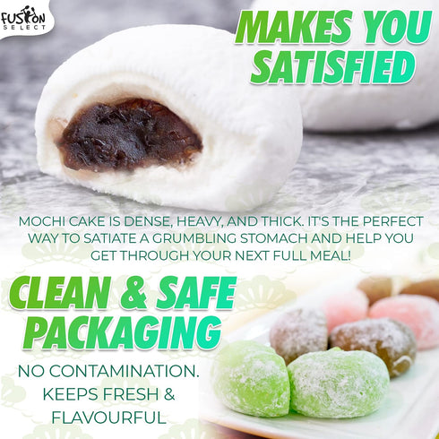 Fusion Select Mochi Daifuku Snacks - Traditional Japanese Rice Cakes with Filling, Chewy and Soft Texture (Lychee)