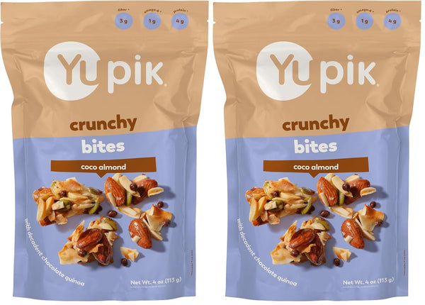 Yupik Coco Almond Crunchy Bites, 4 Oz, Gluten-Free, Kosher, Non-GMO, Maple Glazed