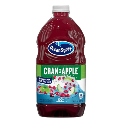 Ocean Spray Cran-Apple Cranberry Apple Juice Drink, 64 Fl Oz Bottle (Pack