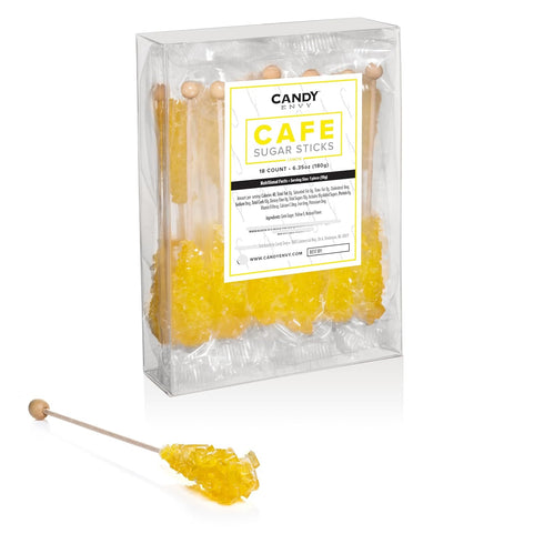 Candy Envy - Yellow Caf Sugar Sticks Mini Rock Candy - 18