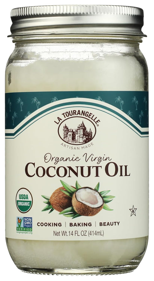 La Tourangelle, Organic Virgin Unrefined Coconut Oil, Great for Cooking, Baking, Hair,
