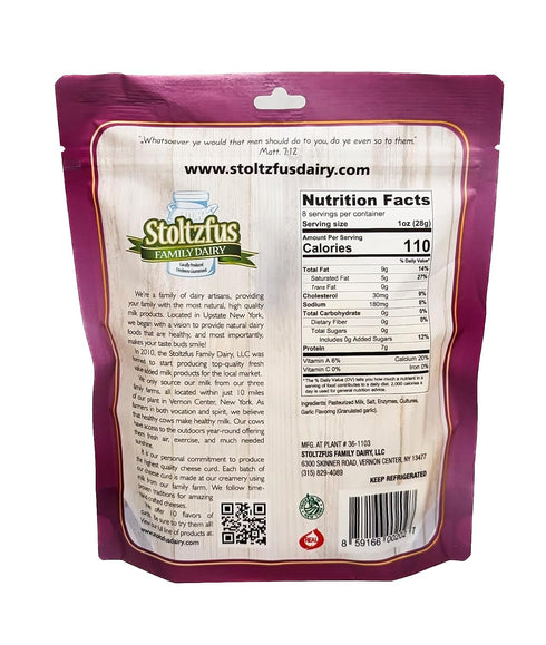 Generic 8 oz (Pack 2) Stoltzfus Family Dairy Fresh Cheese Curds Garlic