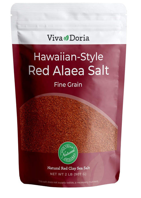 Viva Doria Hawaiian Red Alaea Sea Salt, Fine Grain, 2 lb (907