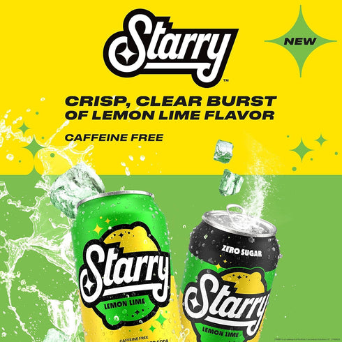 12 Oz (Pack 12) Starry Zero Sugar Lemon Lime Soda, Fl Cans