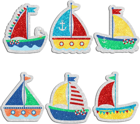SugarGera Set 18 sailboat of cupcake toppers-with a nautical theme Dessert Decorations for a Boy or Girl's Birthday