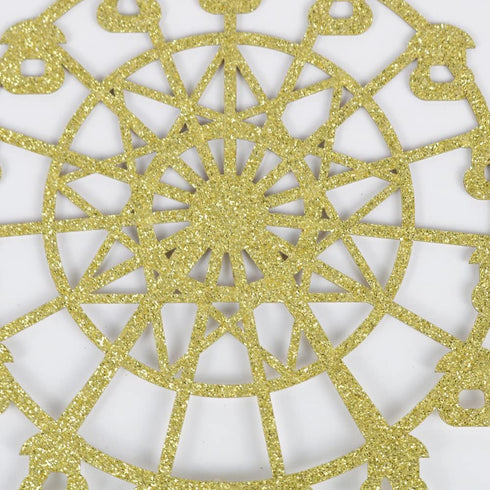 Golden Paper Ferris Wheel Cake Decoration for Birthday Celebrations for Boys and Girls