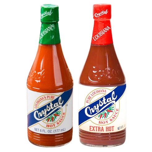 Crystal Hot Sauce and Extra Hot Sauce Combo, 6 Ounce Bottle (Pack of 2)
