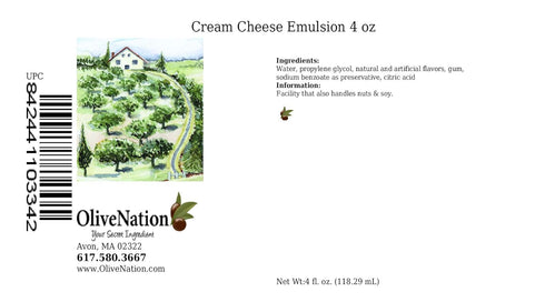 4 OliveNation Cream Cheese Emulsion, Water Soluble Baking Flavor for Cakes, Cookies, Fillings, Frosting, Beverages