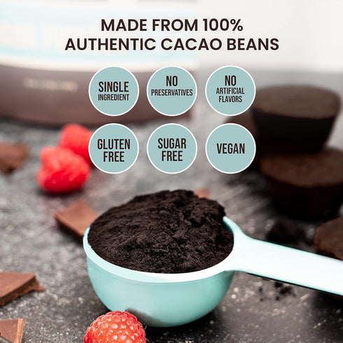 The Cocoa Trader Black Cocoa Powder for Baking, 1lb Darkest Dutch Processed Unsweetened Chocolate Flavor
