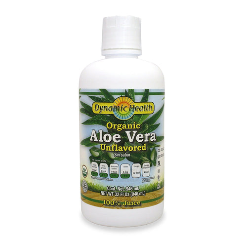 Dynamic Health Organic Aloe Vera Juice, No Additives, Digestive Support, Antioxidant Supplement,