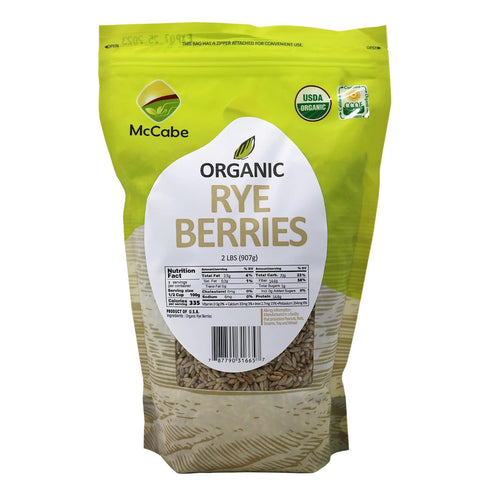 McCabe Organic Rye Berries - Whole Rye Berries 2 Lbs | USDA