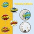 SuperHero Boom Cupcake Toppers 48 Pack, Happy Birthday Cake Decor for Kids Hero Theme Birthday Party Supplies