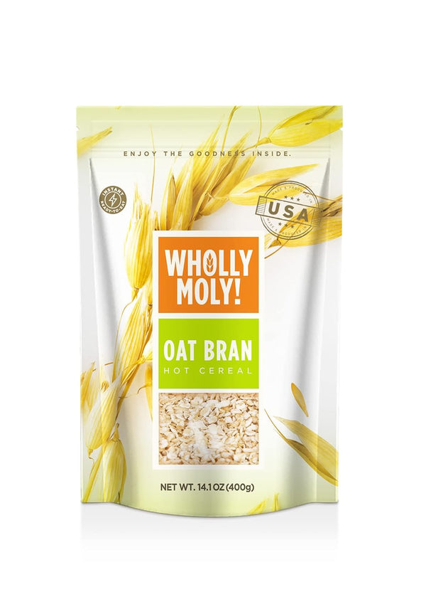Wholly Moly! Oat Bran, Instant Oatmeal, Original 400g*1 Pack, High Fiber, No