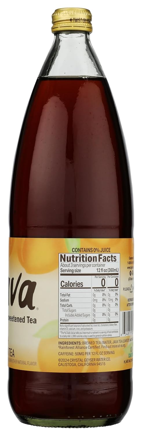 33.8 Oz Tejava, Peach Black Tea, Fl