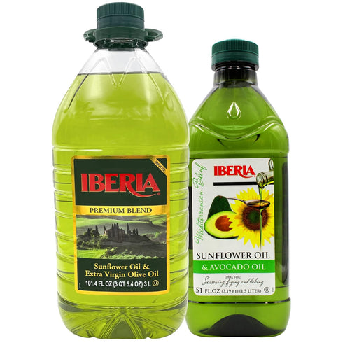Iberia Sunflower & Extra Virgin Olive Oil Blend, 3 Liter + Iberia