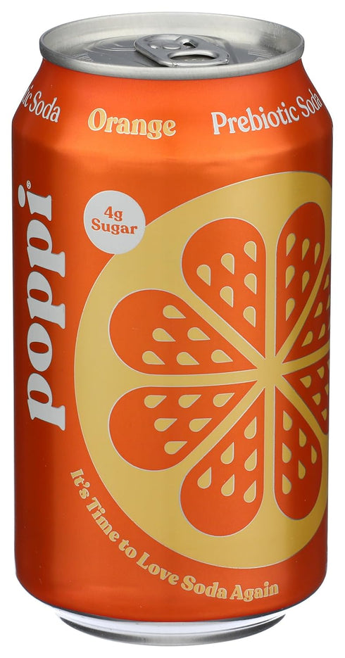 4 pack Poppi Orange Prebiotic Soda