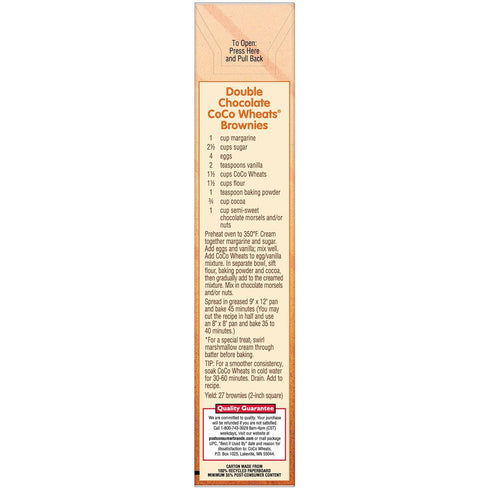 28 1 count Malt-O-Meal Coco Wheats Breakfast Cereal, Quick Cooking, Kosher, Ounce
