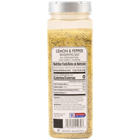 28 oz 28 McCormick Culinary Lemon & Pepper Seasoning Salt, - One Ounce Container Lemon Pepper Seasoning, Perfect