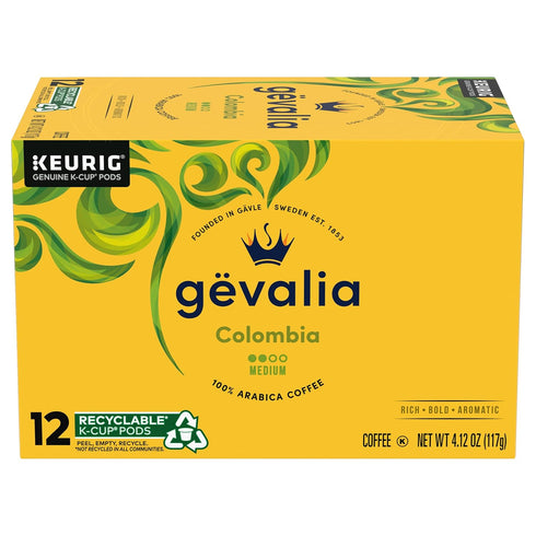 12 (Pack 3) Gevalia Colombian Coffee K-Cup Pods ct. Box